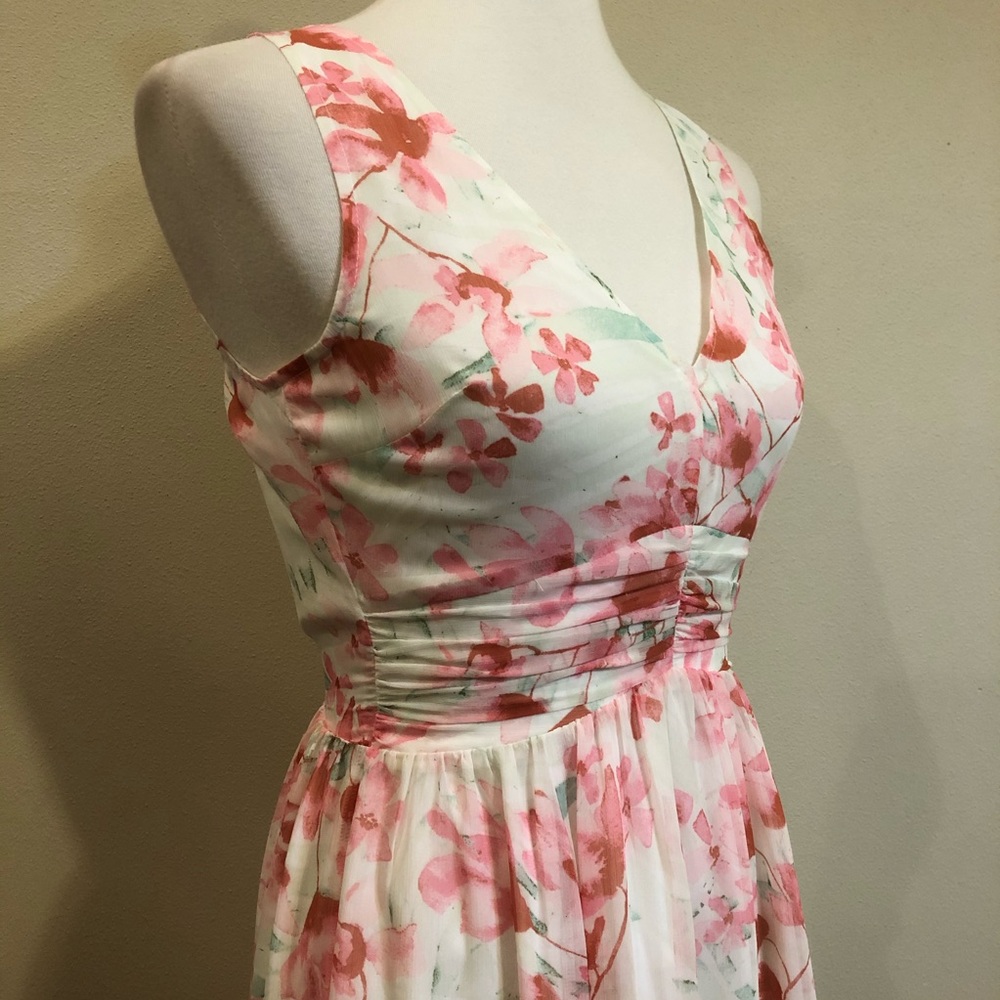 NWOT Leith White & Pink Floral Print Maxi Dress - Picture 7 of 10